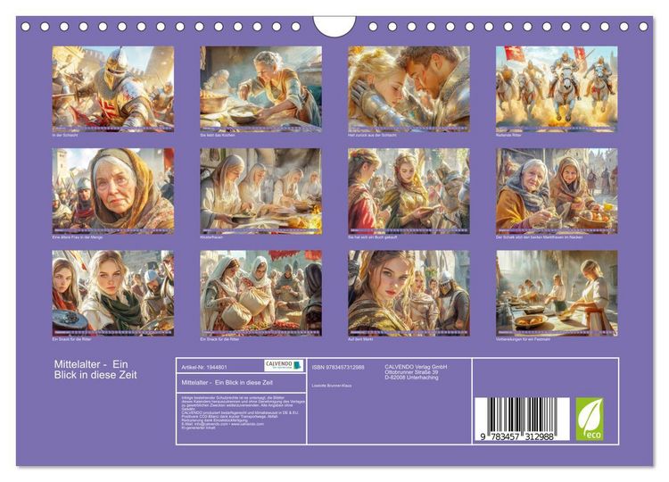 Produktbild: Mittelalter - Ein Blick in diese Zeit (Wandkalender 2026 DIN A4 quer), CALVENDO Monatskalender