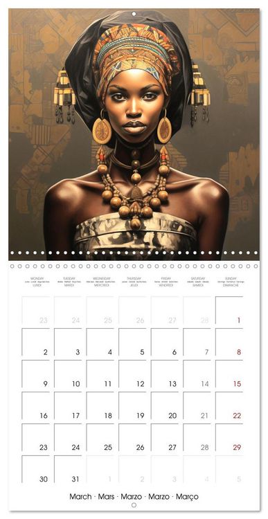 Produktbild: L'art de la beaut&eacute; africaine (Calendrier mural carr&eacute; 2026 30x30 cm) Calendrier double avec une page pour vos prises de notes