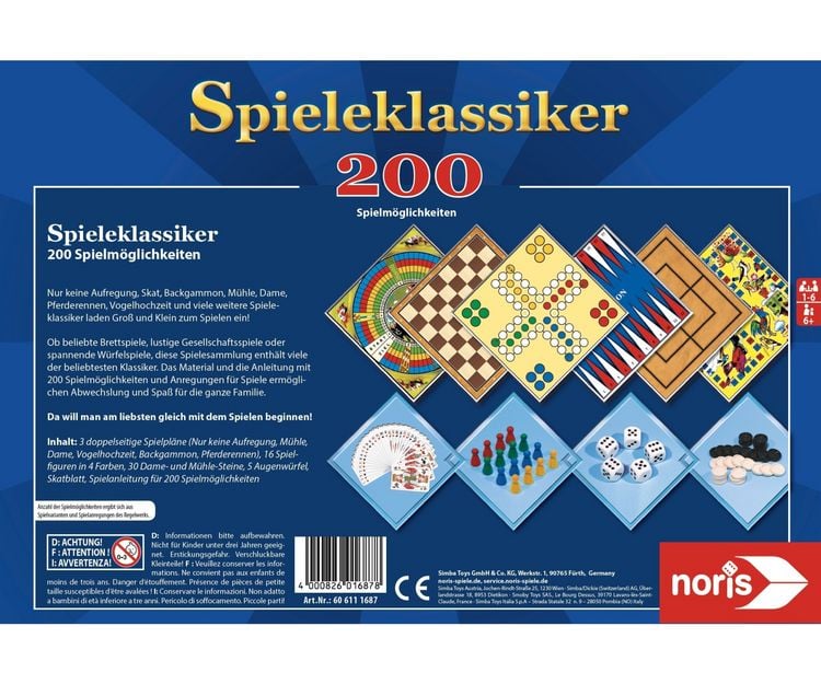 Produktbild: Spieleklassiker - 200 Spielm&ouml;glichkeiten