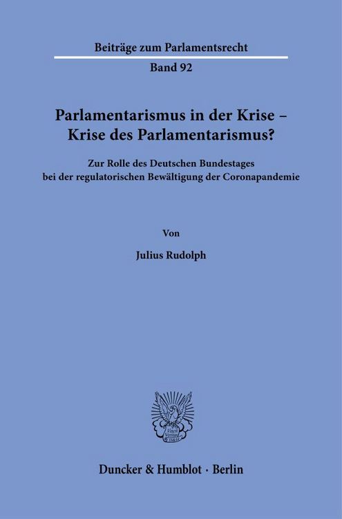 Produktbild: Parlamentarismus in der Krise &ndash; Krise des Parlamentarismus?