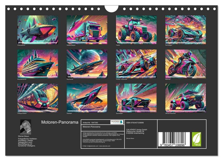 Produktbild: Motoren-Panorama (Wandkalender 2026 DIN A4 quer), CALVENDO Monatskalender