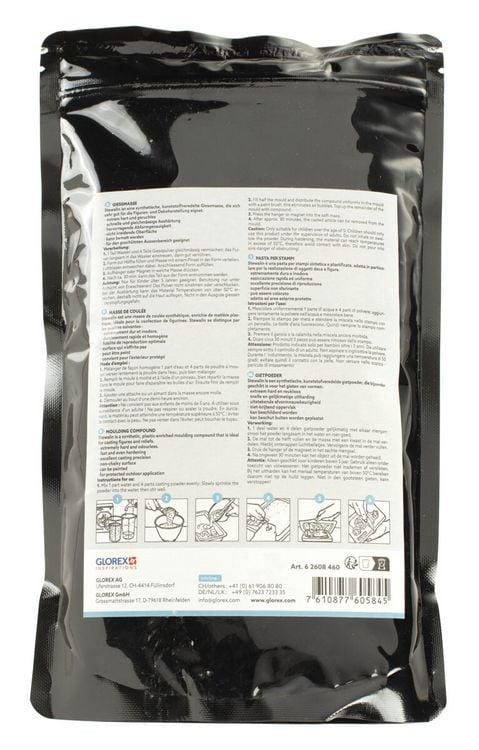 Produktbild: GLOREX Figurengie&szlig;masse Stewalin schwarz 1000g