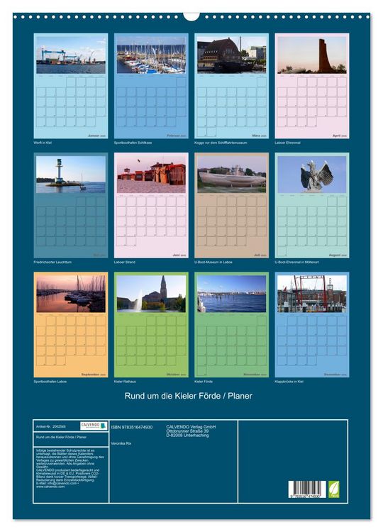 Produktbild: Rund um die Kieler F&ouml;rde / Planer (Wandkalender 2026 DIN A2 hoch), CALVENDO Monatskalender