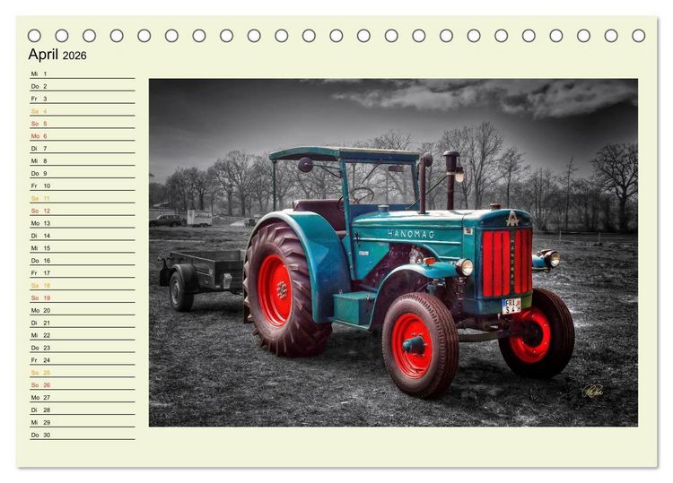 Produktbild: Traktoren - Oldtimer (Tischkalender 2026 DIN A5 quer), CALVENDO Monatskalender