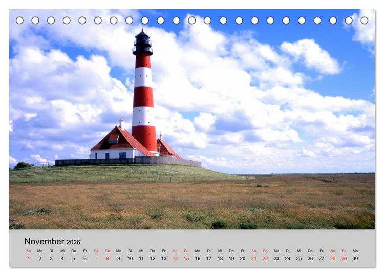 Produktbild: Schleswig-Holstein, Urlaubsland zwischen Nord- und Ostsee (Tischkalender 2026 DIN A5 quer), CALVENDO Monatskalender
