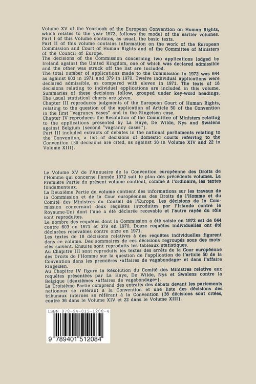 Produktbild: Yearbook of the European Convention on Human Rights / Annuaire de la Convention Europeenne des Droits de L&rsquo;Homme
