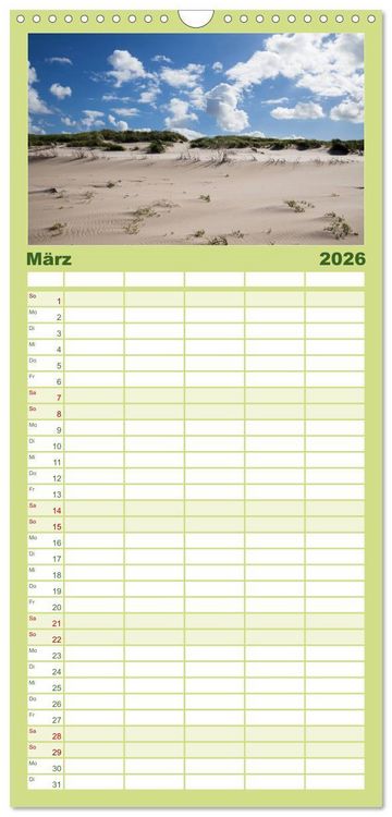 Produktbild: Familienplaner 2026 - Norderney. Meine ostfriesische Insel mit 5 Spalten (Wandkalender, 21 x 45 cm) CALVENDO