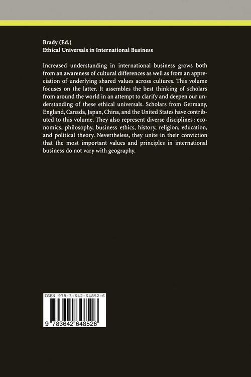 Produktbild: Ethical Universals in International Business
