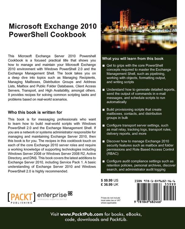 Produktbild: Microsoft Exchange 2010 Powershell Cookbook