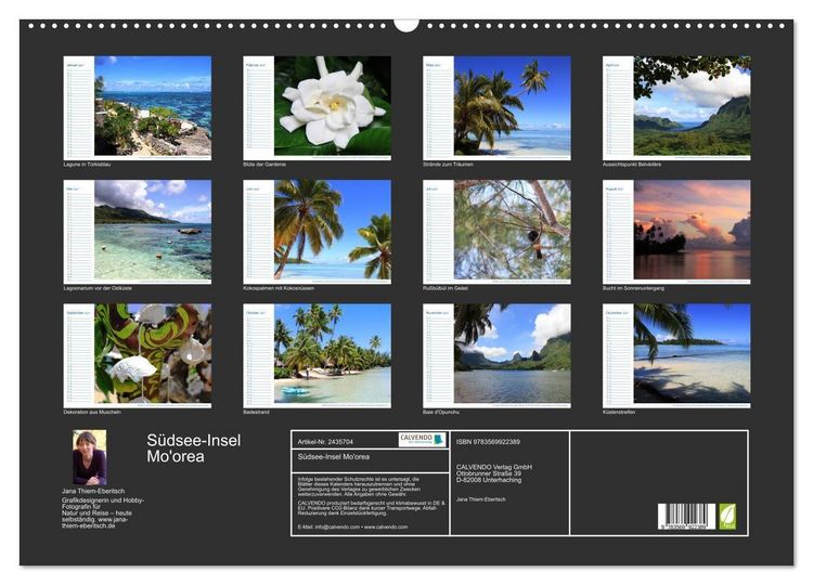 Produktbild: S&uuml;dsee-Insel Mo'orea (Wandkalender 2027 DIN A2 quer), CALVENDO Monatskalender
