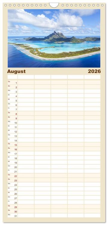 Produktbild: Familienplaner 2026 - Trauminseln - Matteo Colombo mit 5 Spalten (Wandkalender, 21 x 45 cm) CALVENDO
