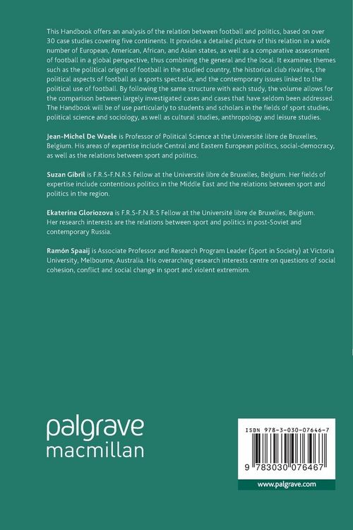 Produktbild: The Palgrave International Handbook of Football and Politics