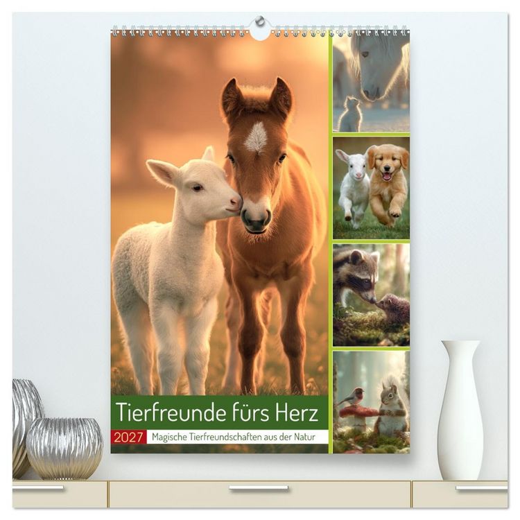 Produktbild: Tierfreunde f&uuml;rs Herz (hochwertiger Premium Wandkalender 2027 DIN A2 hoch), Kunstdruck in Hochglanz