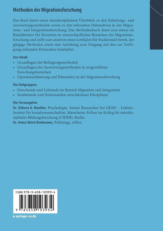 Produktbild: Methoden der Migrationsforschung