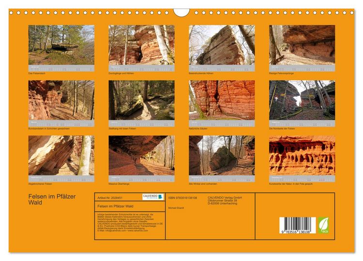 Produktbild: Felsen im Pf&auml;lzer Wald (Wandkalender 2026 DIN A3 quer), CALVENDO Monatskalender