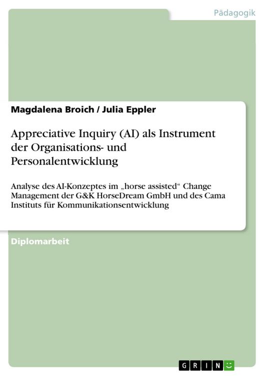 Produktbild: Appreciative Inquiry (AI) als Instrument der Organisations- und Personalentwicklung
