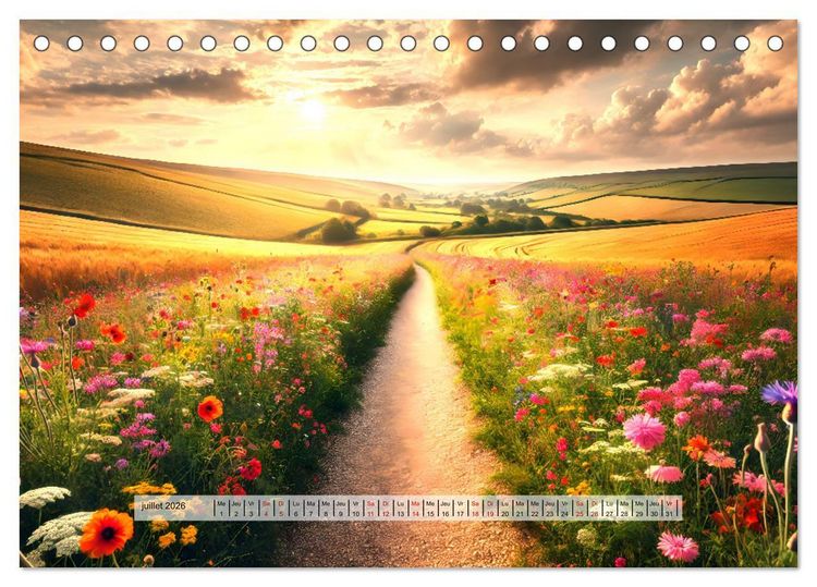 Produktbild: Trouver sa voie - Des paysages qui font r&ecirc;ver (Calendrier de bureau 2026 DIN A5 vertical), CALVENDO calendrier mensuel