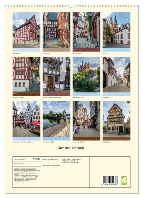 Produktbild: Domstadt Limburg (hochwertiger Premium Wandkalender 2026 DIN A2 hoch), Kunstdruck in Hochglanz