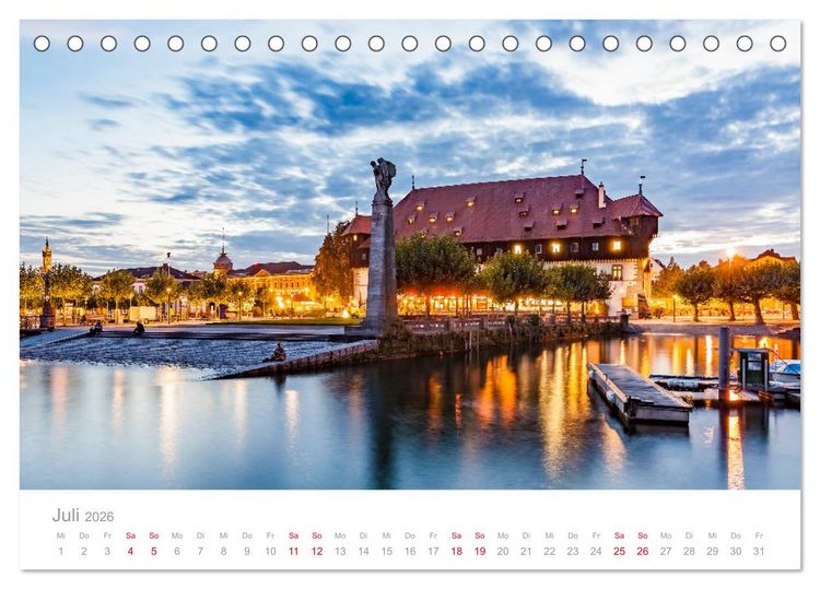 Produktbild: BODENSEE Drei L&auml;nder - ein See (Tischkalender 2026 DIN A5 quer), CALVENDO Monatskalender