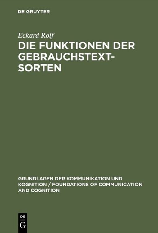 Produktbild: Die Funktionen der Gebrauchstextsorten