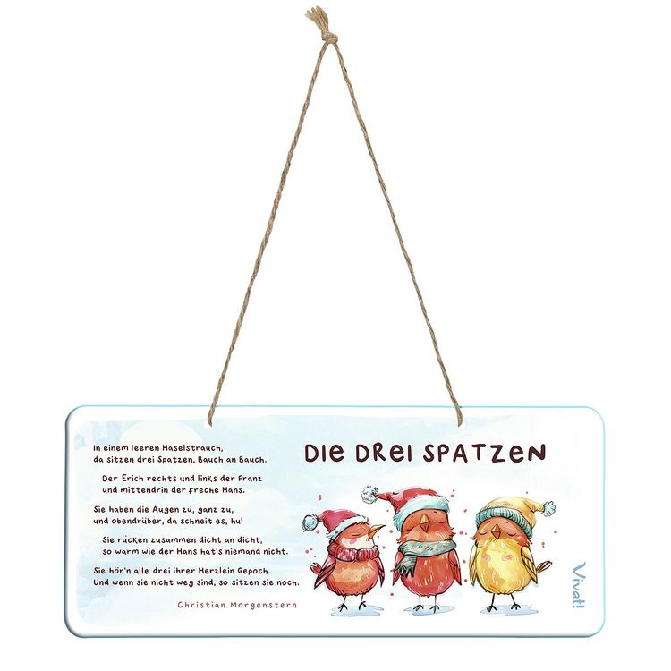 Produktbild: Deko-Schild &raquo;Die drei Spatzen&laquo; aus Metall