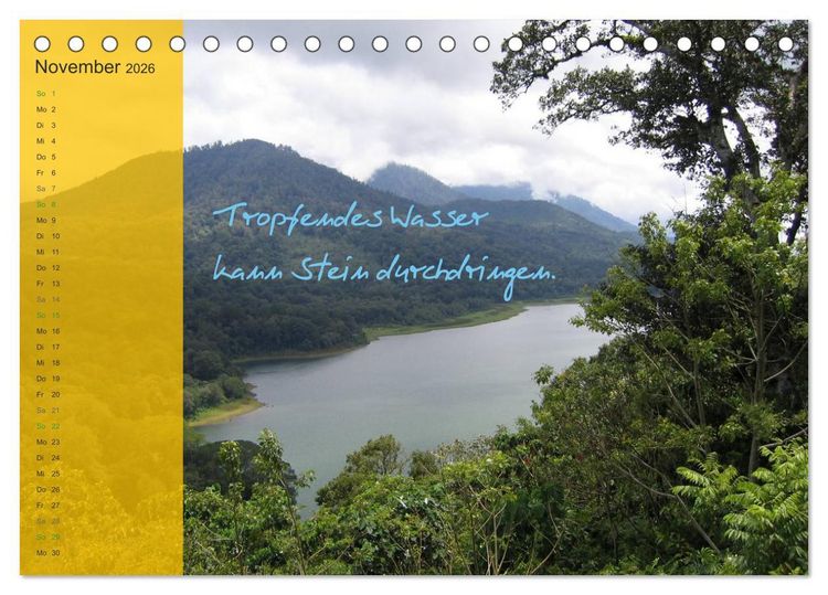 Produktbild: Bali und Java ~ mit indonesischen Weisheiten (Tischkalender 2026 DIN A5 quer), CALVENDO Monatskalender