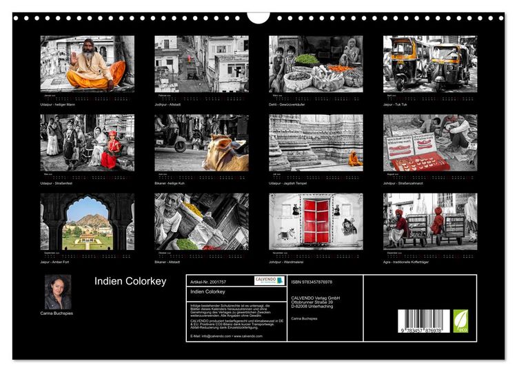 Produktbild: Indien Colorkey (Wandkalender 2026 DIN A3 quer), CALVENDO Monatskalender