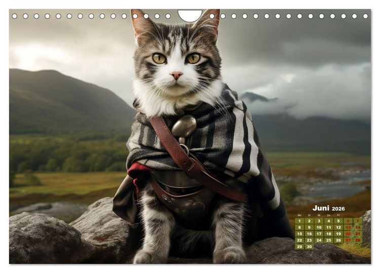 Produktbild: Schottische Katzenhelden (Wandkalender 2026 DIN A4 quer), CALVENDO Monatskalender