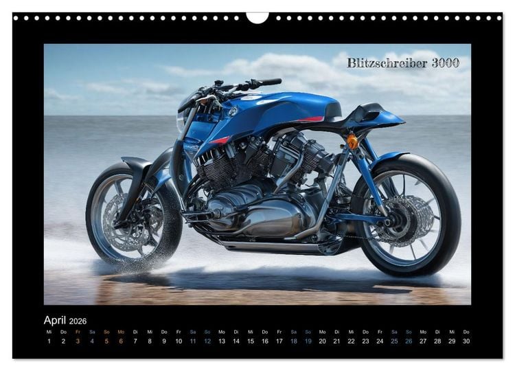 Produktbild: Verr&uuml;ckte 2-Rad Fantasien einer KI (Wandkalender 2026 DIN A3 quer), CALVENDO Monatskalender