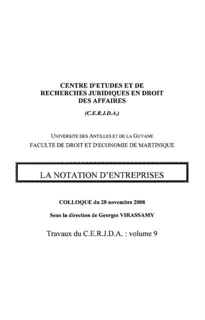 Produktbild: Notation d'entreprises La vol9