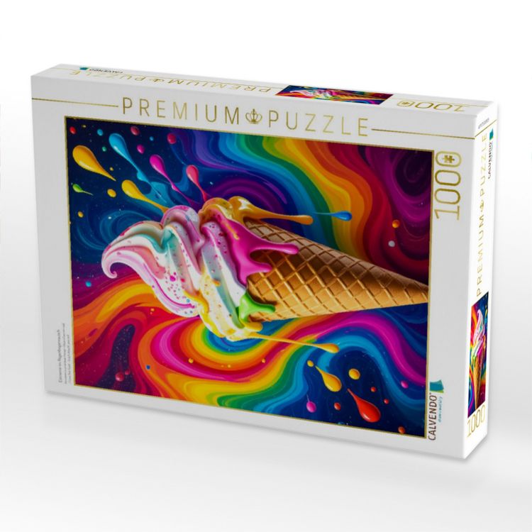 Produktbild: CALVENDO Puzzle Eiscreme im Regenbogenrausch | 1000 Teile Lege-Gr&ouml;&szlig;e 64x48cm Foto-Puzzle f&uuml;r gl&uuml;ckliche Stunden