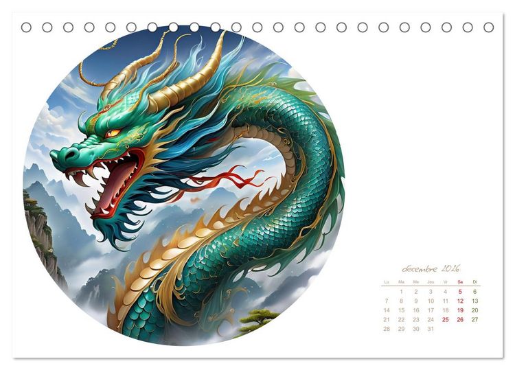 Produktbild: La col&egrave;re des dragons (Calendrier de bureau 2026 DIN A5 vertical), CALVENDO calendrier mensuel