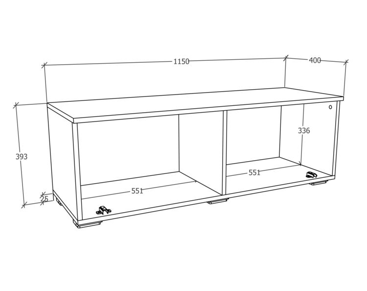 Produktbild: Holz TV Lowboard M&ouml;bel Fernsehschrank Arila M