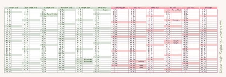 Produktbild: Mein Wochen-Tischkalender f&uuml;r das Schuljahr 2026/2027
