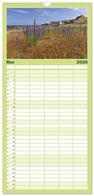 Produktbild: Familienplaner 2026 - Bornholm Juwel der Ostsee mit 5 Spalten (Wandkalender, 21 x 45 cm) CALVENDO