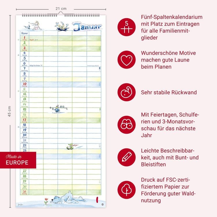 Produktbild: Helme Heine: Familienplaner 2027