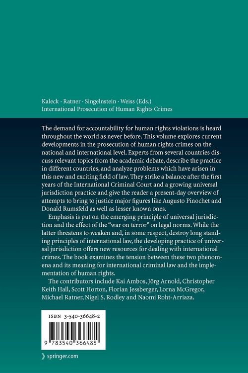 Produktbild: International Prosecution of Human Rights Crimes