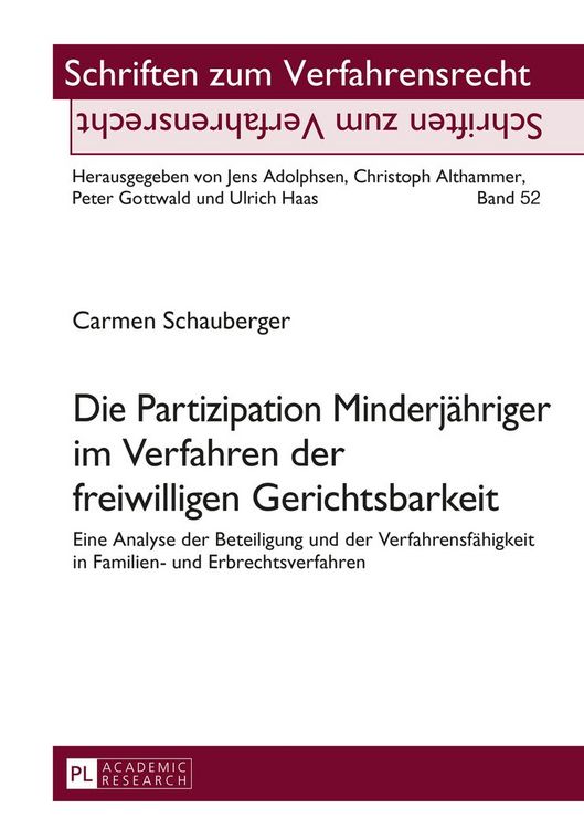 Produktbild: Die Partizipation Minderjaehriger im Verfahren der freiwilligen Gerichtsbarkeit