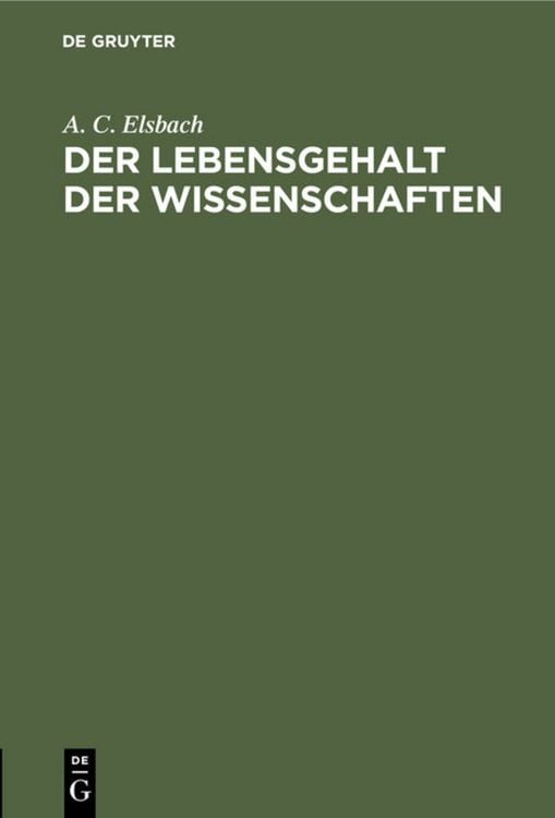 Produktbild: Der Lebensgehalt der Wissenschaften