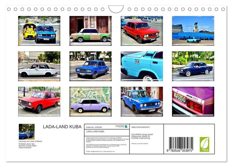 Produktbild: LADA-LAND KUBA (Wandkalender 2026 DIN A4 quer), CALVENDO Monatskalender