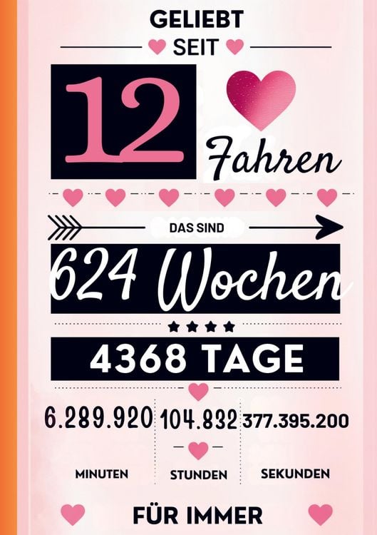 Produktbild: Notizbuch f&uuml;r M&auml;dchen 12 Jahre- Geburtstagsgeschenk f&uuml;r 12 j&auml;hrige M&auml;dchen