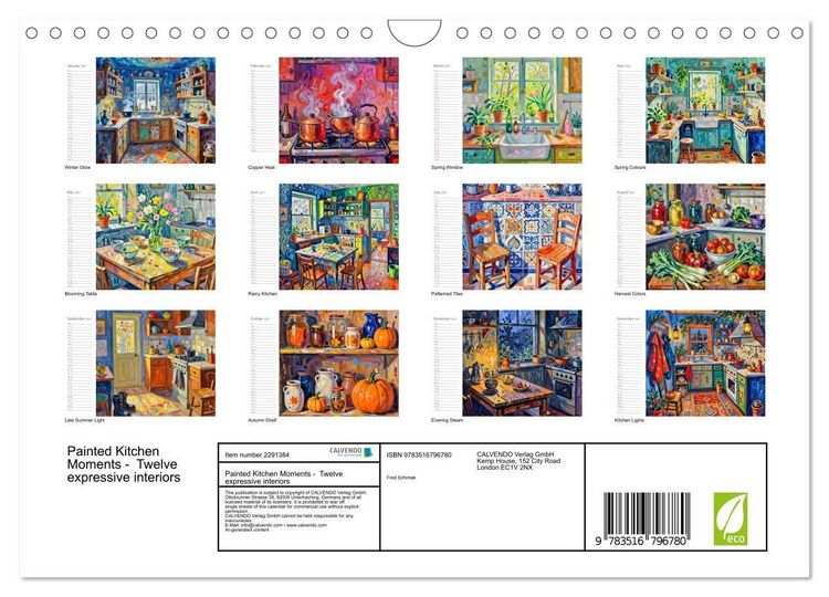 Produktbild: Painted Kitchen Moments - Twelve expressive interiors (Wall Calendar 2027 DIN A4 landscape), CALVENDO 12 Month Wall Calendar