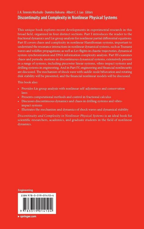 Produktbild: Discontinuity and Complexity in Nonlinear Physical Systems