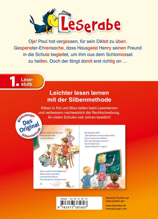 Produktbild: Leserabe mit Mildenberger Silbenmethode - Das kleine Gespenst geht in die Schule
