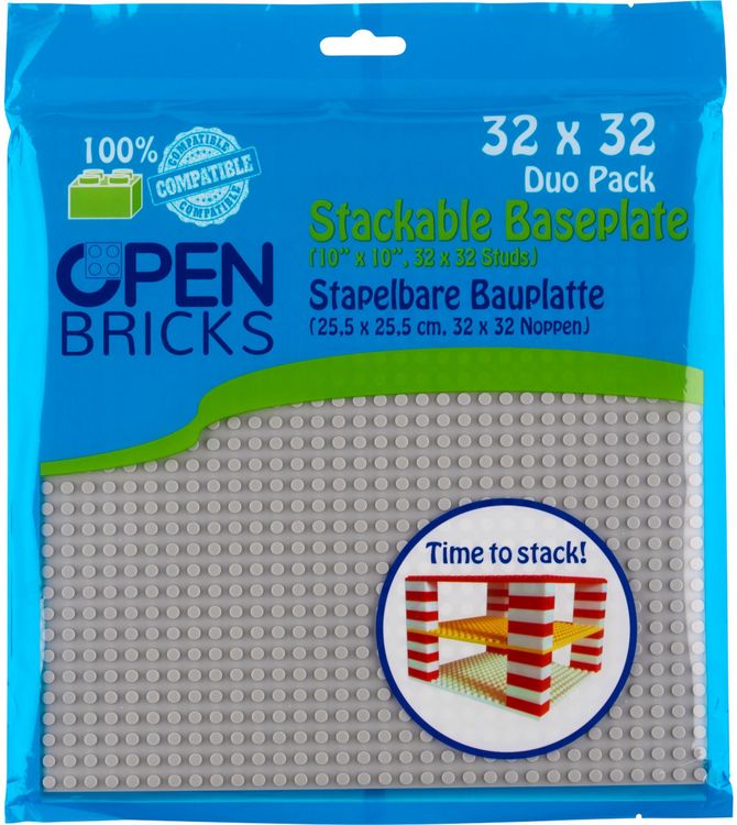 Produktbild: Open Bricks Baseplate 32x32 light grey, 2 St&uuml;ck