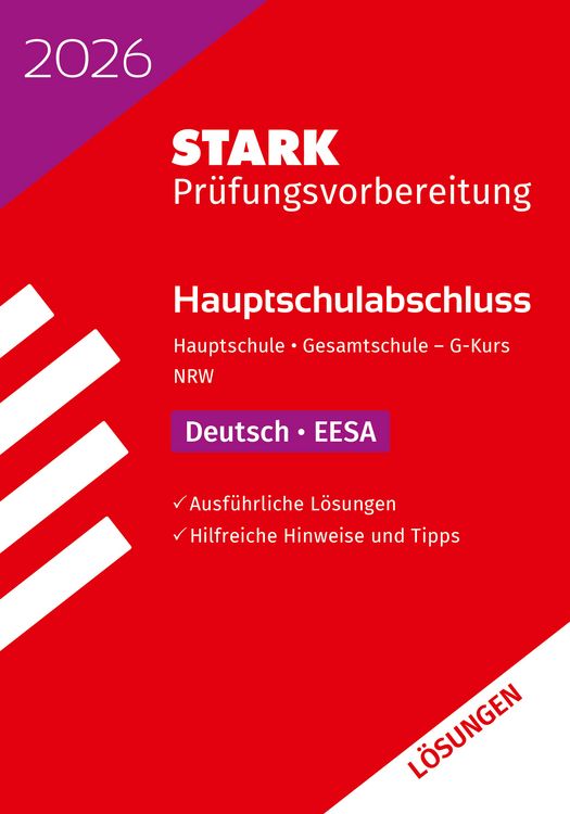 Produktbild: STARK Lösungen zu Deutsch G-Kurs - Hauptschulabschluss (EESA) 2026 NRW - Prüfungsvorbereitung