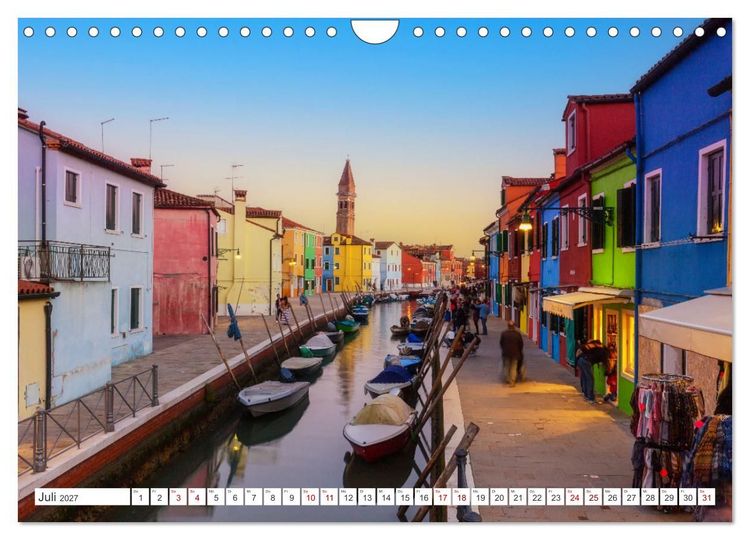 Produktbild: Venedig und Burano - Lagunenstadt und bunte H&auml;user (Wandkalender 2027 DIN A4 quer), CALVENDO Monatskalender