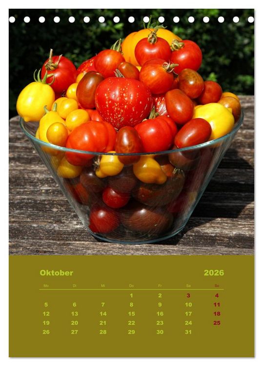 Produktbild: Tomaten - Alles BIO! (Tischkalender 2026 DIN A5 hoch), CALVENDO Monatskalender