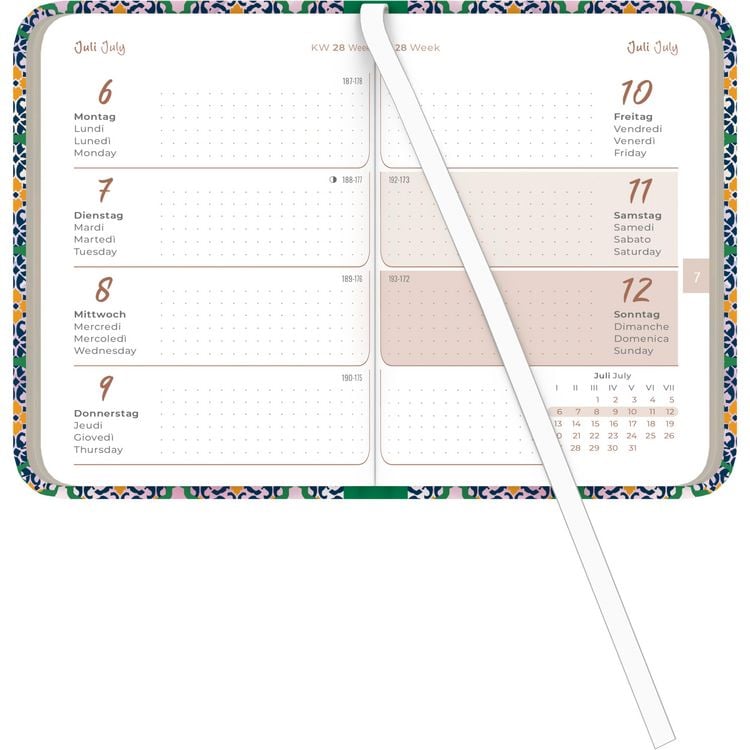 Produktbild: Lady Journal Mini Oriental 2026 - Taschen-Kalender 8x11,5 cm - Muster - Weekly - 144 Seiten - Notiz-Buch - Alpha Edition