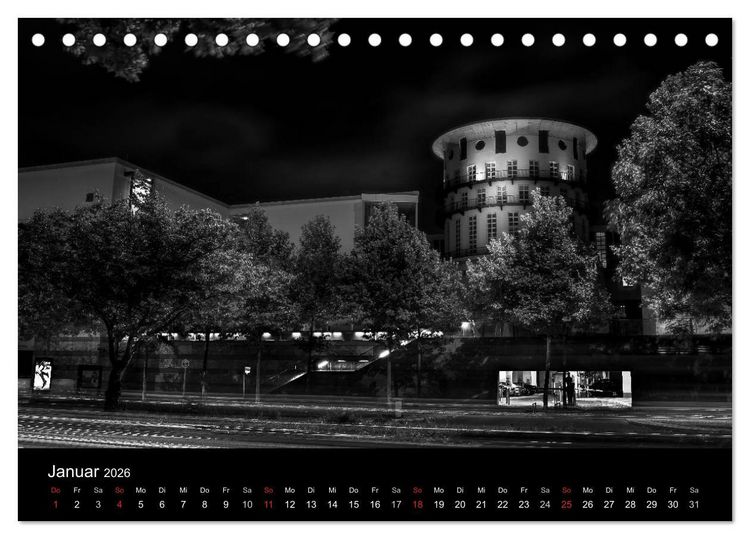 Produktbild: Stuttgart bei Nacht (Tischkalender 2026 DIN A5 quer), CALVENDO Monatskalender